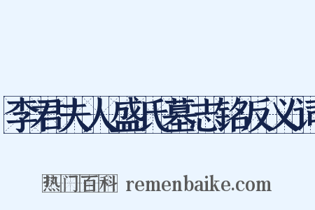 李君夫人盛氏墓志铭反义词是什么意思的图片